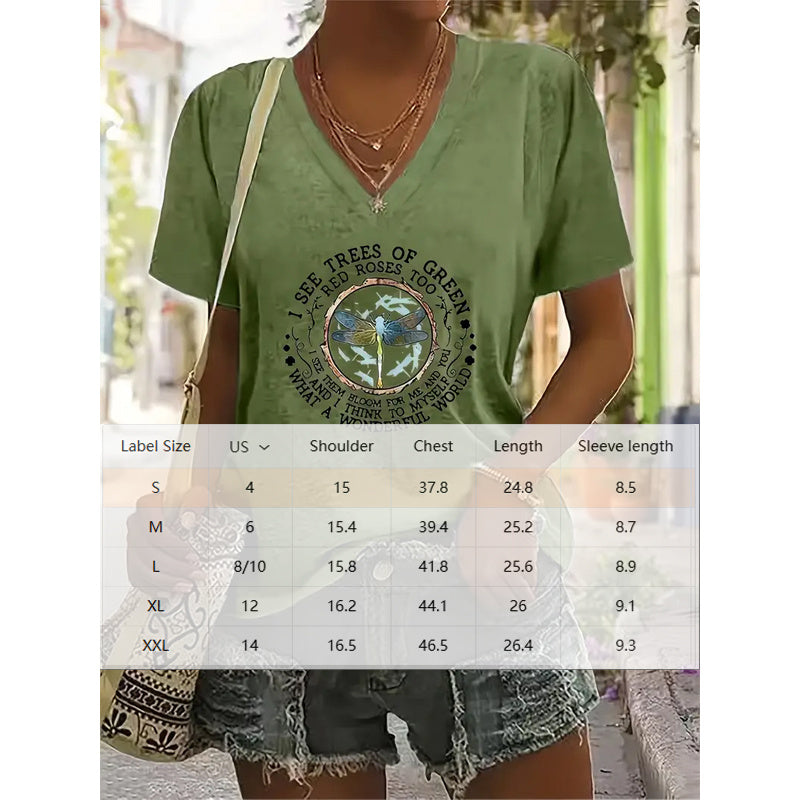 Letter Print Short Sleeve T-Shirt Casual Summer Top CJ