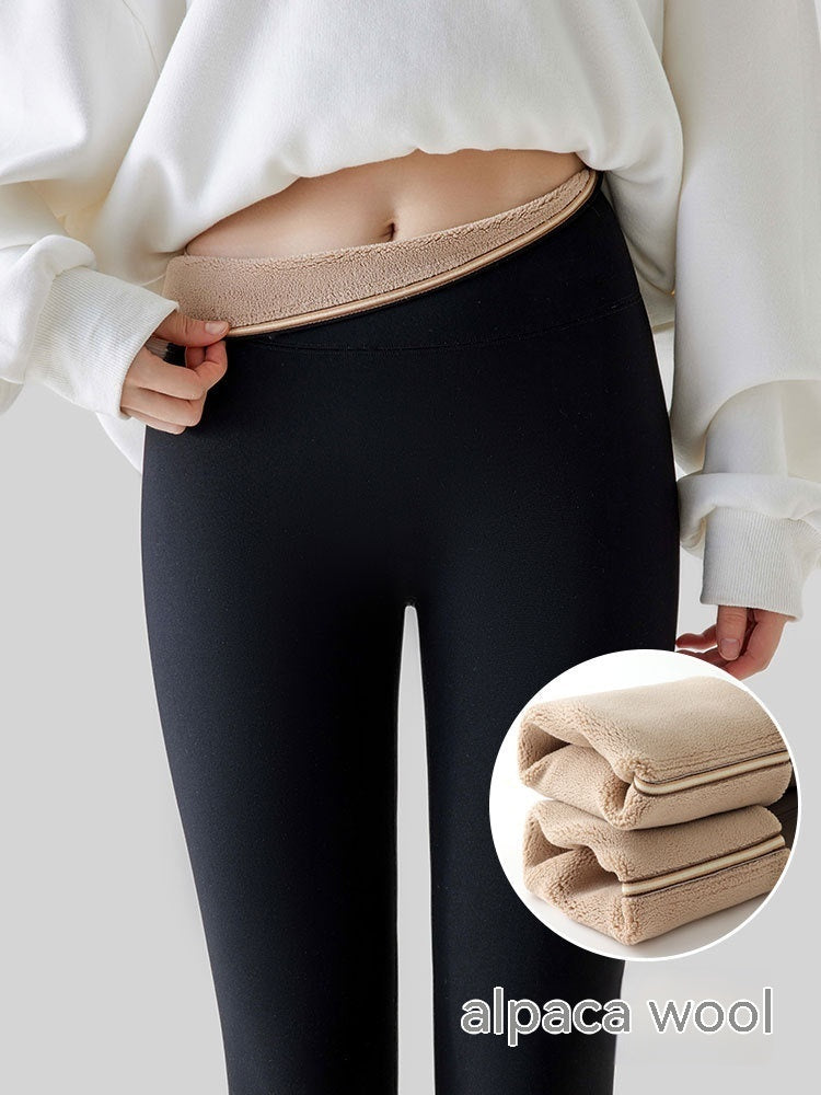 Fleece-lined Thick High Waist Hip Lift Leggings For Women 