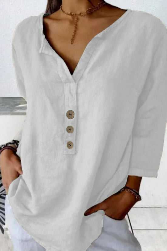 Modern Notched-Collar Button-Down Shirt – Relaxed Chic Staple CJ US