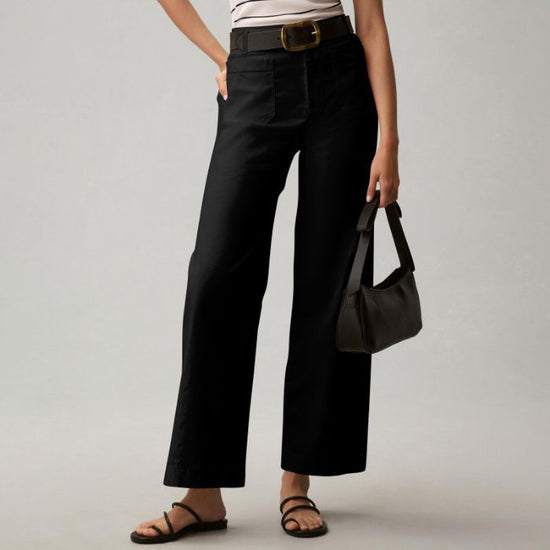 Plus-size High-waisted Slimming Solid-color Suit Pants 