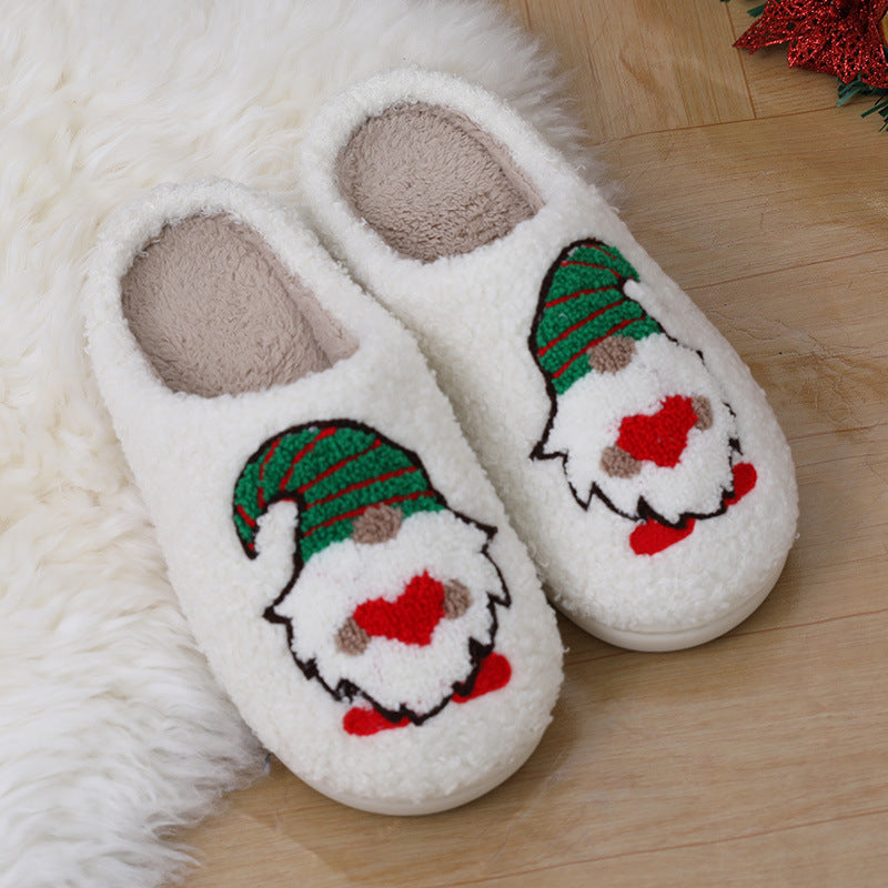 Cute Cartoon Santa Claus Home Slippers Couple Indoor Floor Bedroom Slipper Christmas Warm Shoes Women Men CJ
