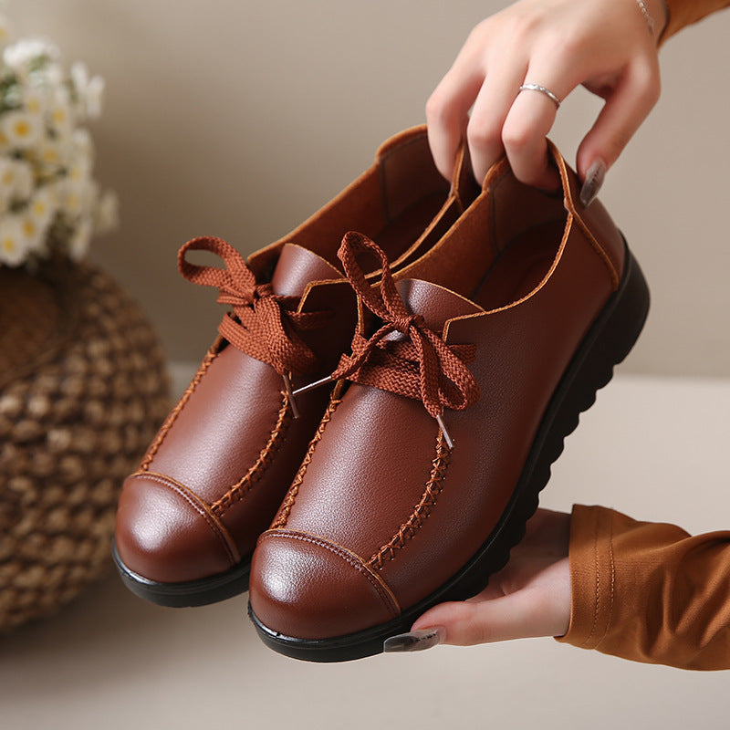 Women's Work Black Flat Soft Sole Anti-slip Shoes 