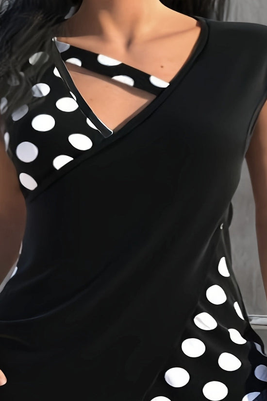 Women's Sleeveless Collar With Unique Design T-shirt Top CJ US