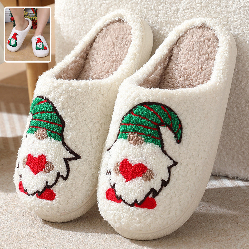 Cute Cartoon Santa Claus Home Slippers Couple Indoor Floor Bedroom Slipper Christmas Warm Shoes Women Men CJ