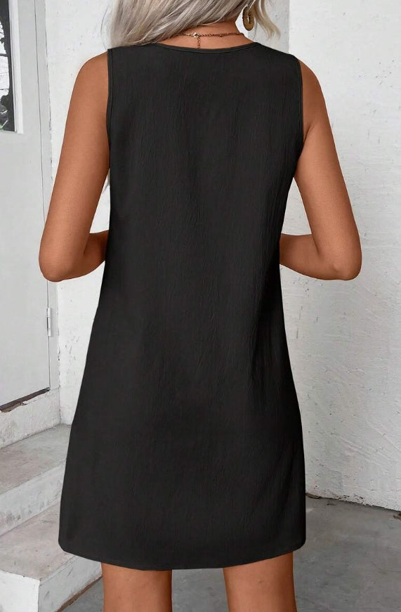 Women’s Solid‑Color Sleeveless A‑Line Dress CJ US