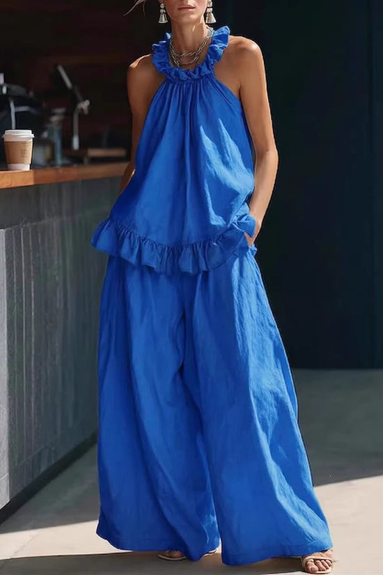 SpringSummer Halterneck Loose Casual Womens Set 