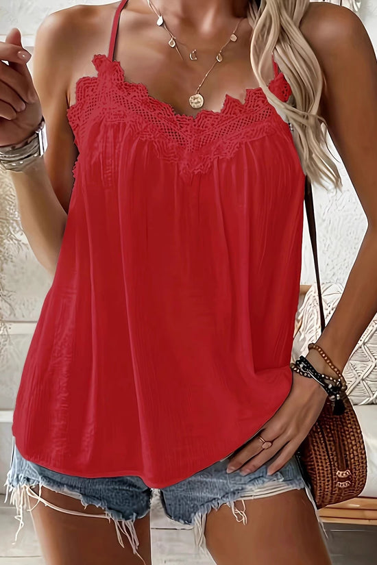 Ice Silk Wrinkle V-Neck Camisole Womens Clothing 