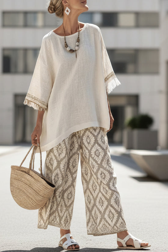 Loose Casual Womens Summer Cross-Border Fashion Beach Vacation Two-Piece Set 