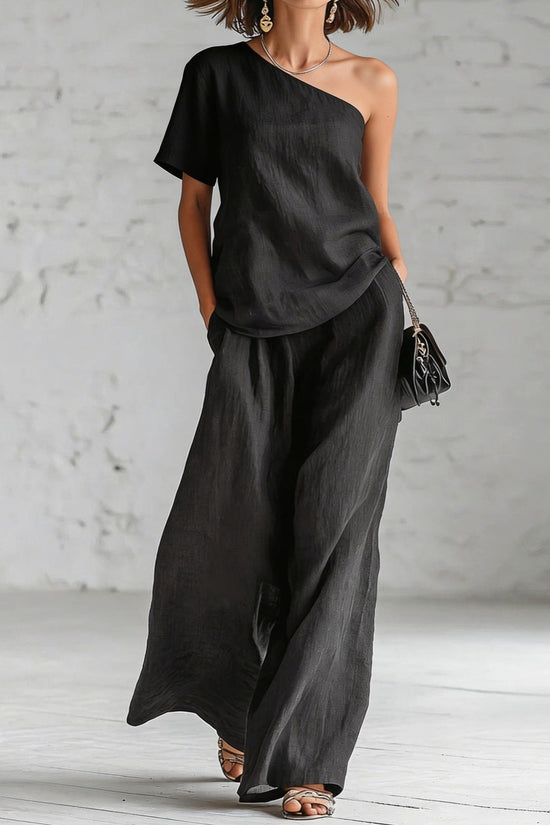 Fashion Top And Wide-leg Pants Casual Set 