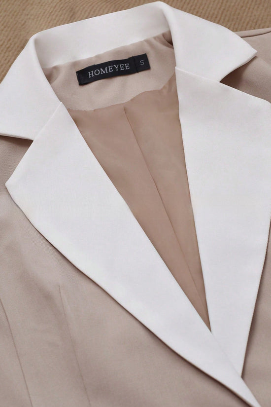 Professional Contrasting-Color Button Elegant Formal Blazer 