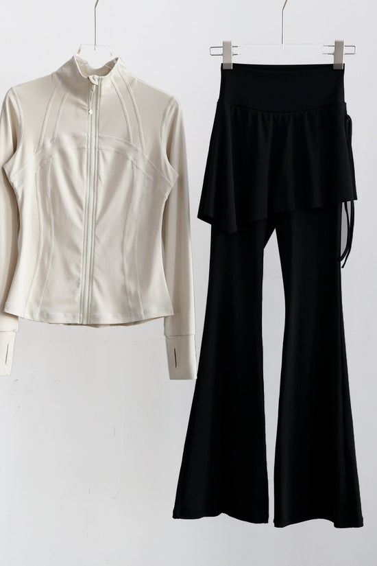 Long-sleeve Running Outfit With Zipper professional Gymwear Thats Slimming And Figure-flattering 