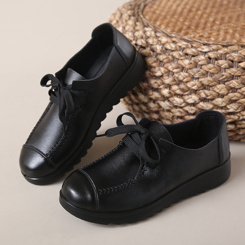 Women's Work Black Flat Soft Sole Anti-slip Shoes 