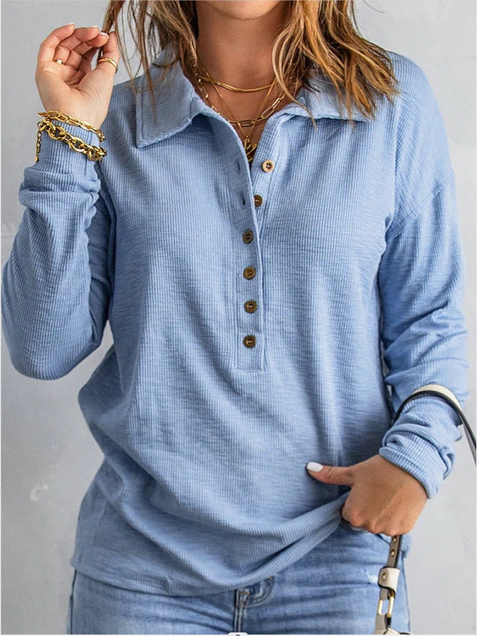 Women's Loose-Fitting Casual Long-Sleeve Top 