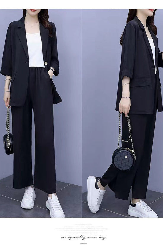 SpringAutumn New Style Professional Long Sleeve Suit Jacket And Pants Two Piece Set 