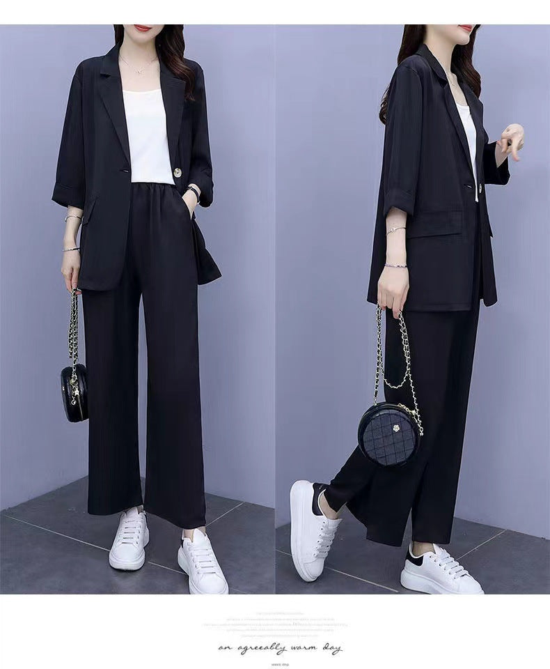 SpringAutumn New Style Professional Long Sleeve Suit Jacket And Pants Two Piece Set 