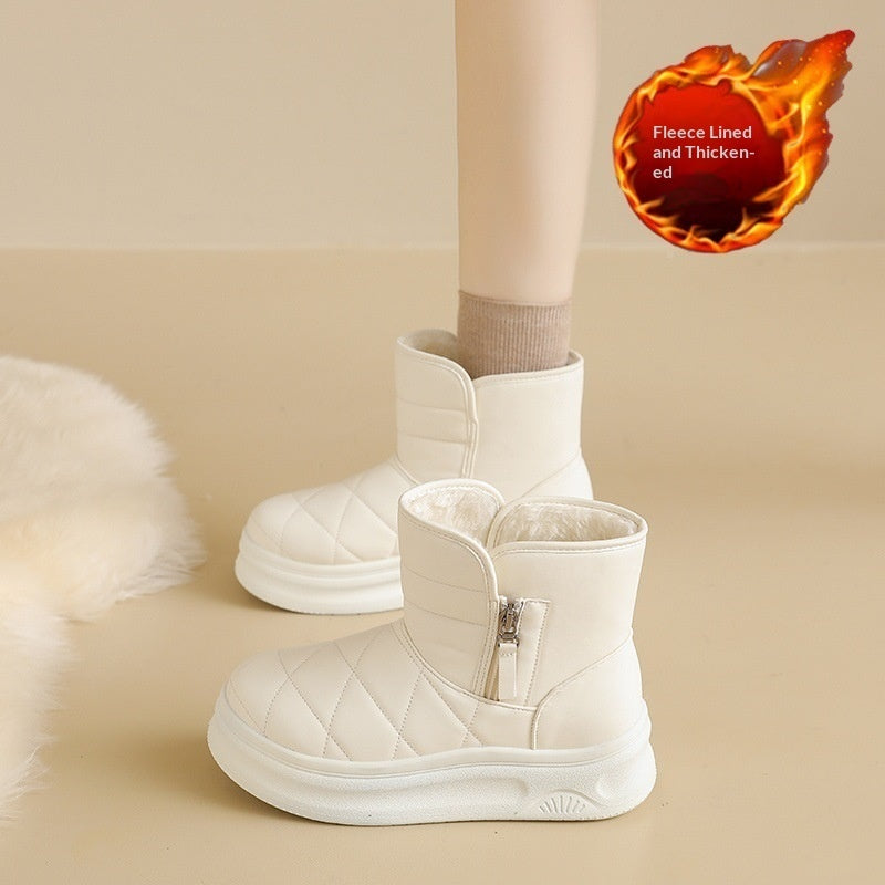 Womens Casual Warm Fleece-lined Snow Boots 