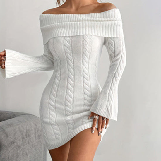 Women's Off Shoulder Bodycon Dress, Long Sleeve Mini Club Dress, Elegant Party Fitted Short Dresses CJ US