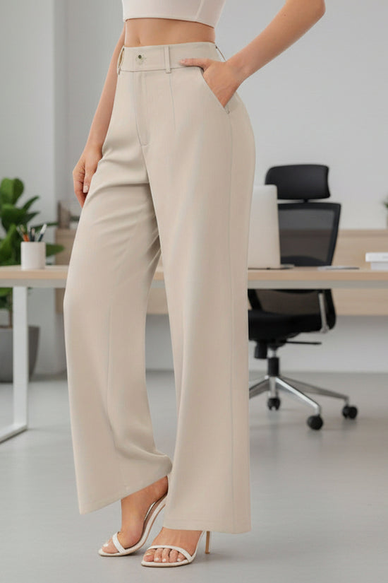 Elegant Womens Suit Pants With Pockets 