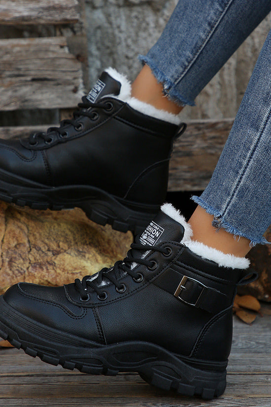 Women's Casual Mid-calf Fleece-lined, Thickened, Insulated Cotton Boots 
