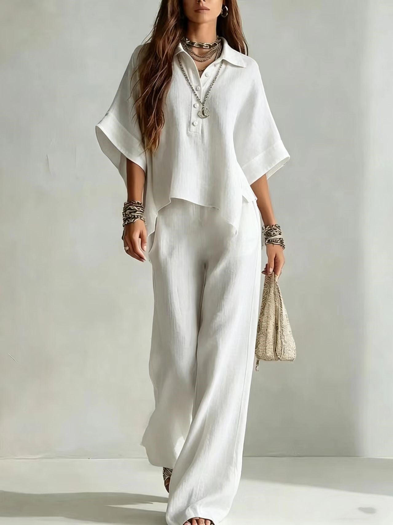 Women's Casual Sleeveless Top & Full-Length Pants Two-Piece Set 
