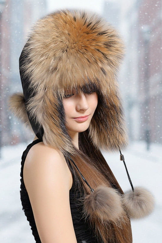 Autumn And Winter Korean Fox Fur Lei Feng Hat Trend 