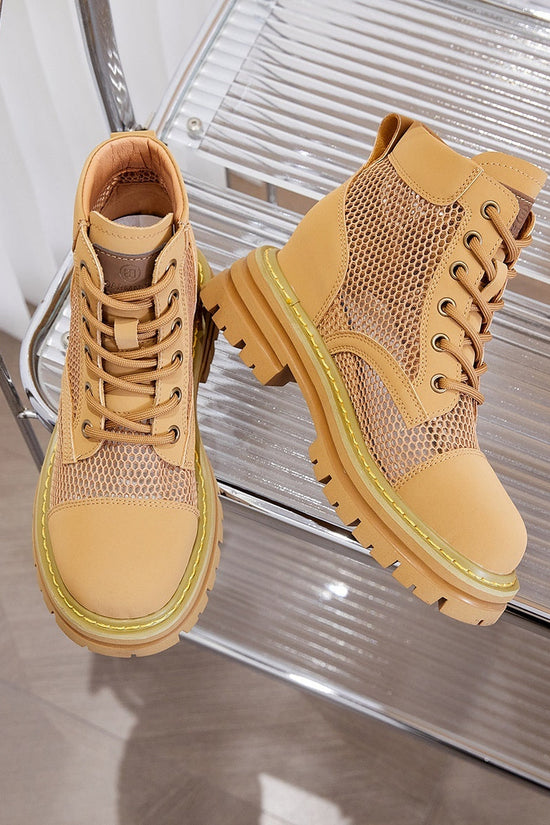 Women’s Genuine Leather Martin Boots – Thick Bottom Elevator Style CJ