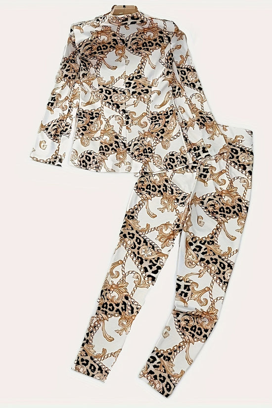 Geometric Print Two-Piece Blazer Set CJ US