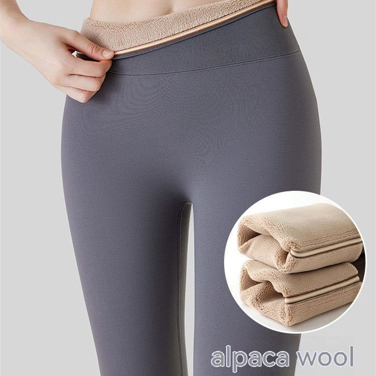 Fleece-lined Thick High Waist Hip Lift Leggings For Women 