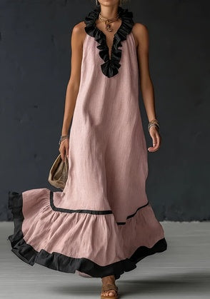 Resort-Style Linen Maxi Dress 