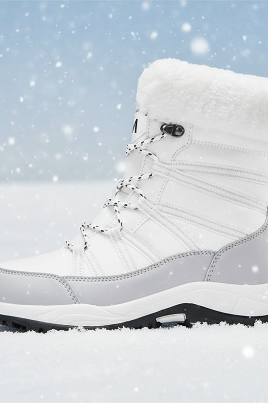 Winter Fleece-lined Thicker Non-slip Cotton-padded Shoes Outdoor Middle Boots CJ