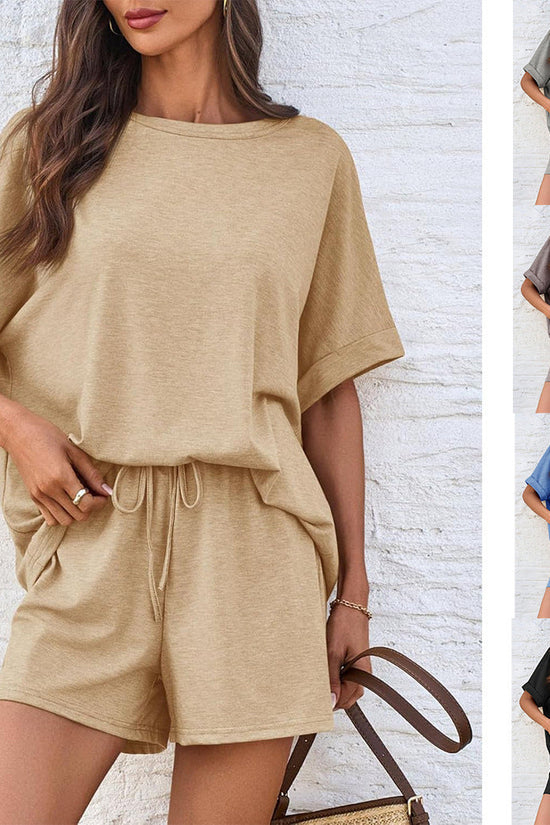 👕 Oversized T-Shirt & Drawstring Shorts Set – Ultimate Casual Comfort FitiqueFit