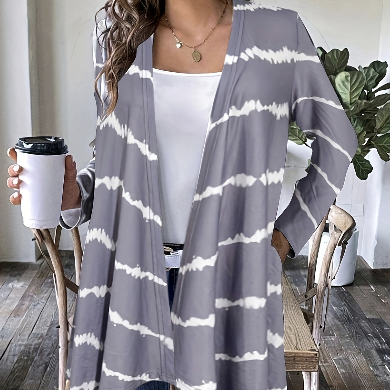Women’s Printed Open Jacket CJ US