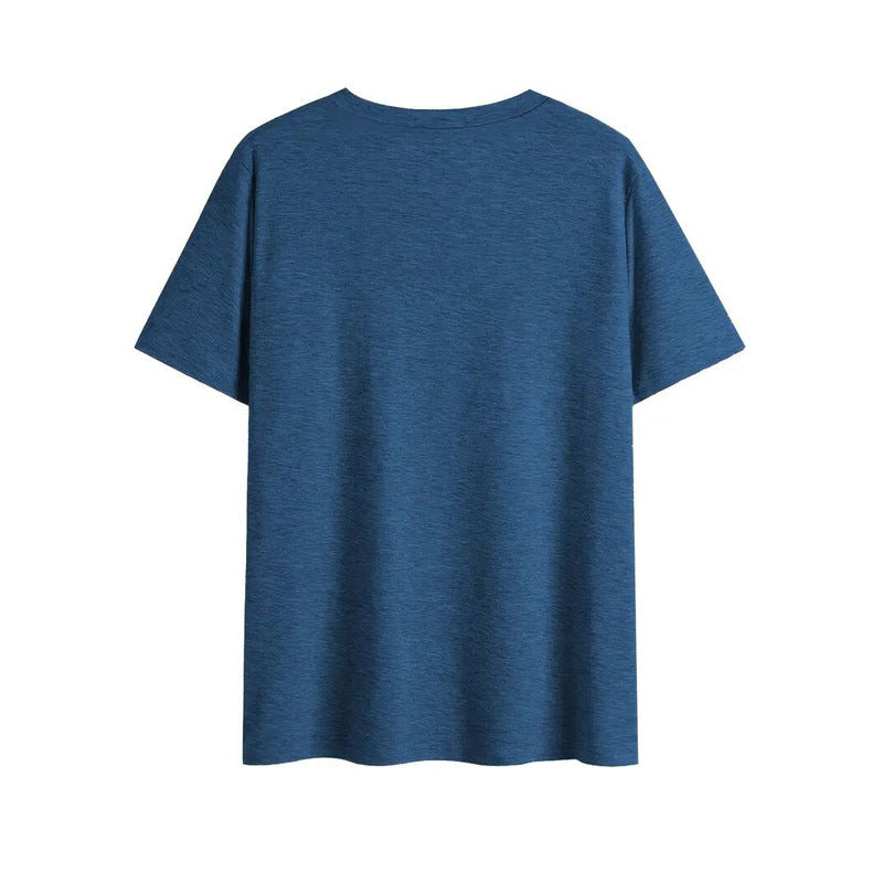 Women's V-Neck T-Shirt Geometric Cross Casual Summer Short Sleeve Top CJ