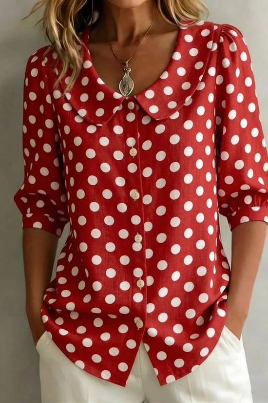Retro Polka Dot Pattern Womens Shirt 