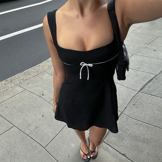 Designer-style Bow-tied Slim-fit Skirt 