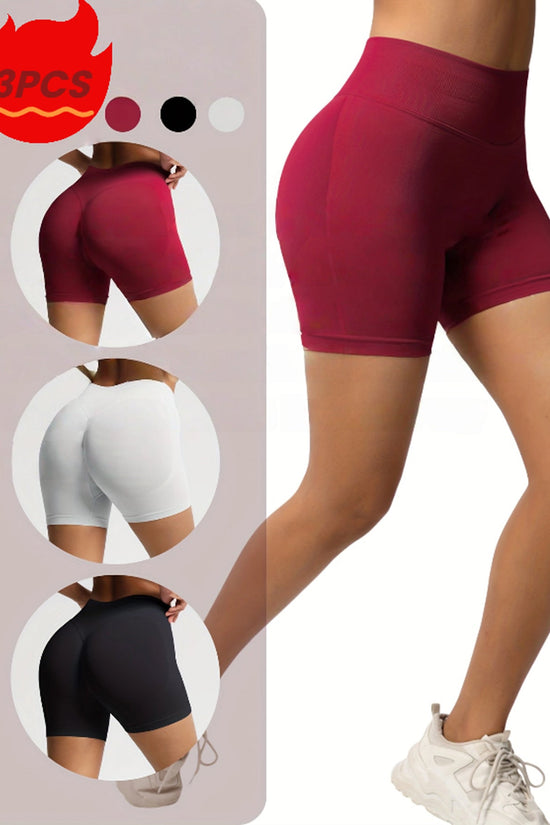 3-Pack Seamless Workout Shorts for Women CJ US