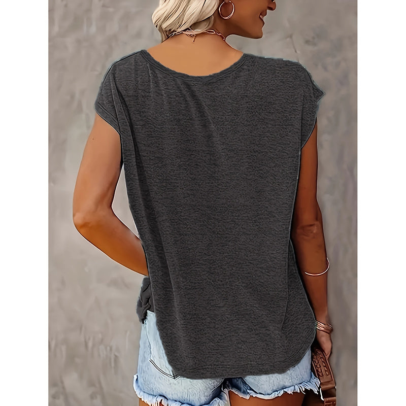 2-Pack Women's Floral T-Shirts Be Kind Wildflowers Graphic Print Casual V-Neck Tee Tops CJ