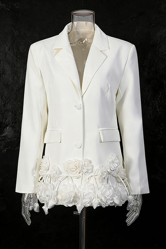 Elegant Three-dimensional Floral Loose-fitting Blazers 