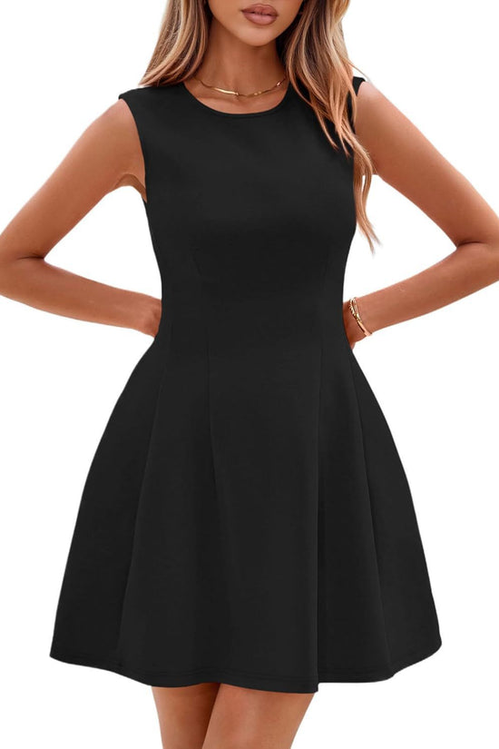 Sleeveless Solid Color Casual Dress Women 