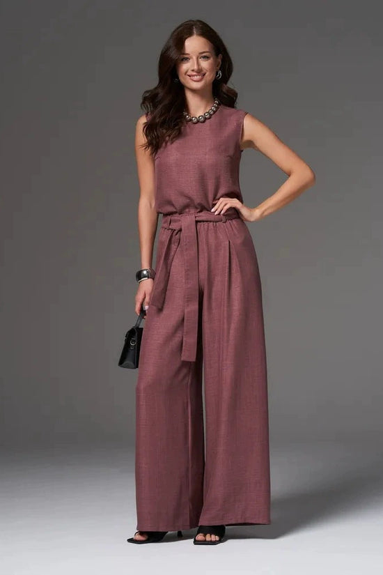 Women's Loose Casual Sleeveless Wide-Leg Pants Set 
