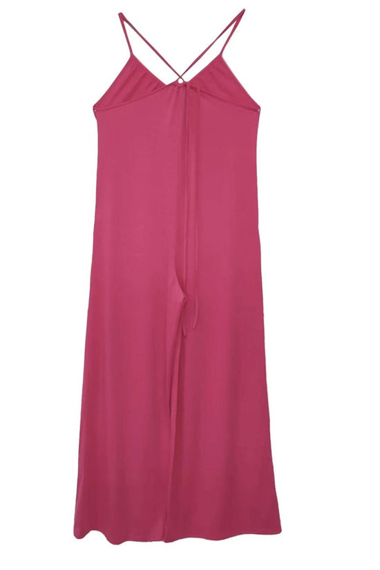Women's New Cross Backless Wide Leg Camisole Skirt Jumpsuit CJ US