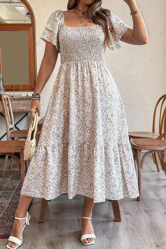 Plus Size Backless Midi Dress – Elegant Pleated Summer Party Dress CJ US