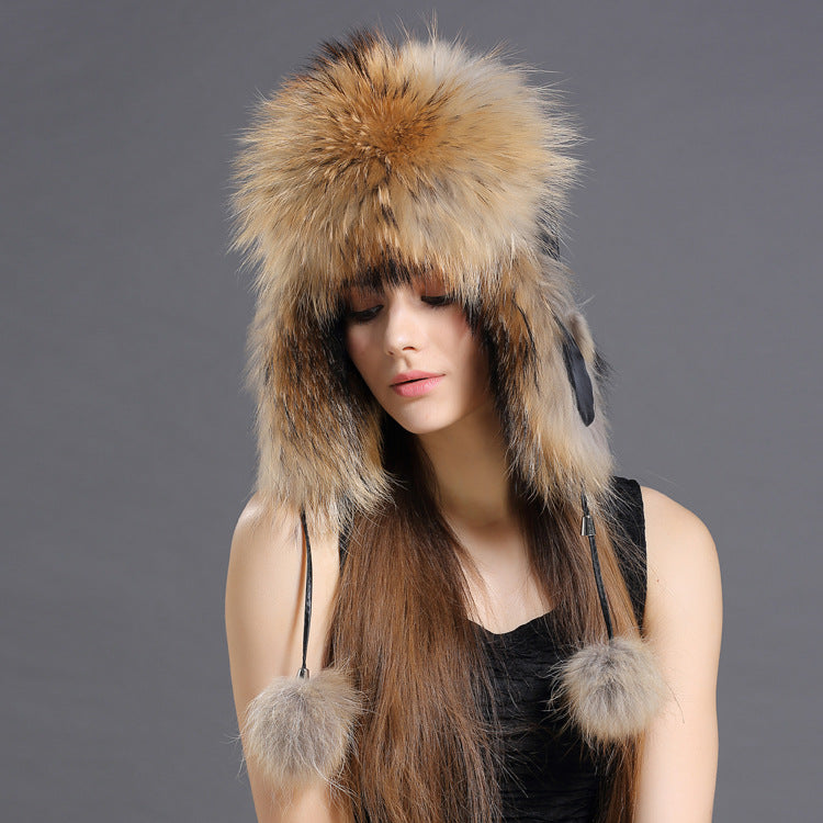 Autumn And Winter Korean Fox Fur Lei Feng Hat Trend 