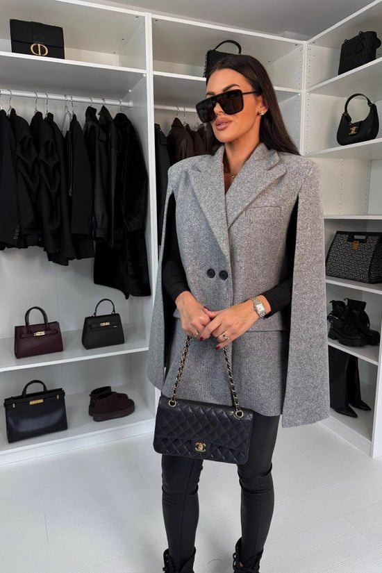 Fashion Solid Color Loose Shawl Coat 