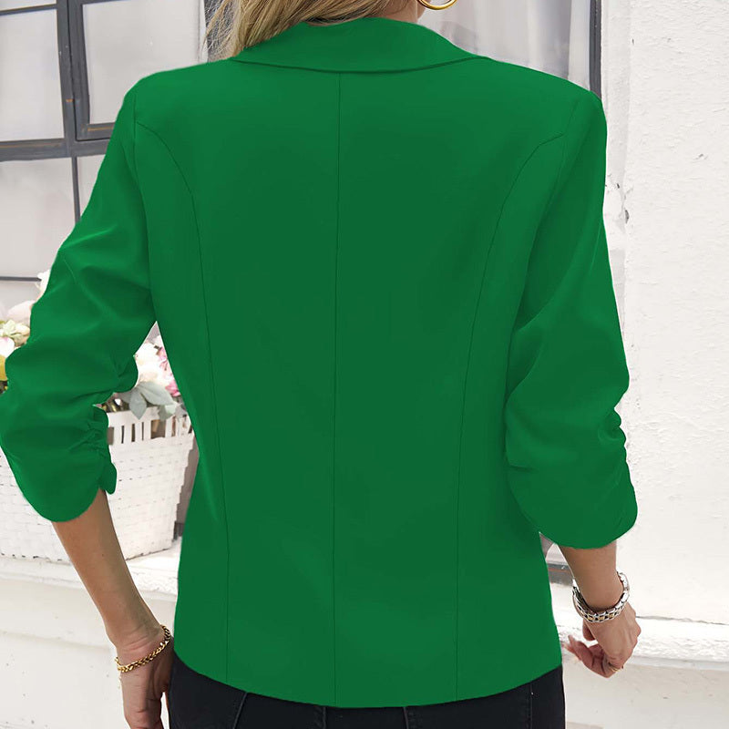 Plus Size Women's Single Button Front Lapel Blouse Elegant Solid Color Long Sleeve Office Shirt Professional Work Wear Tops CJ US