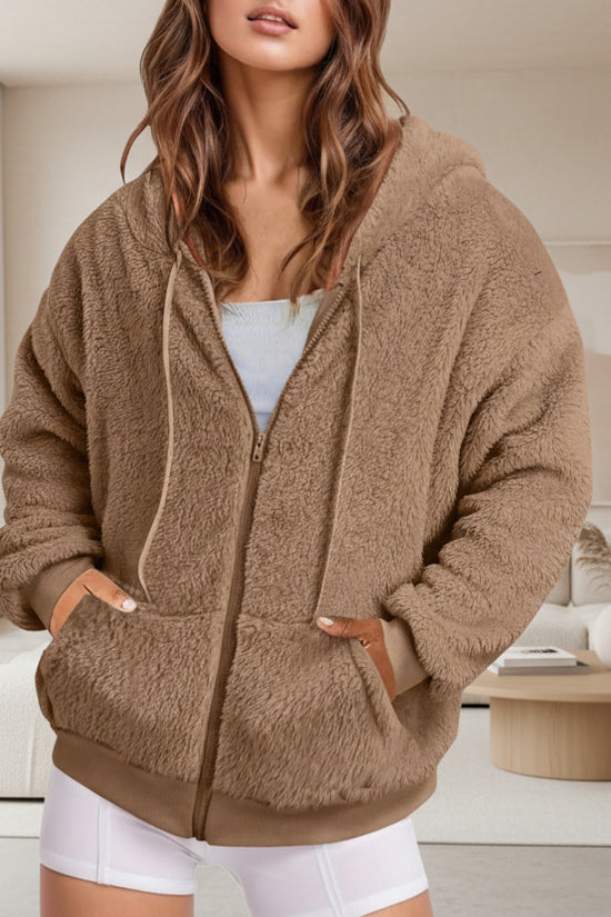 Autumn Winter Casual Long Solid Color Hoodie 