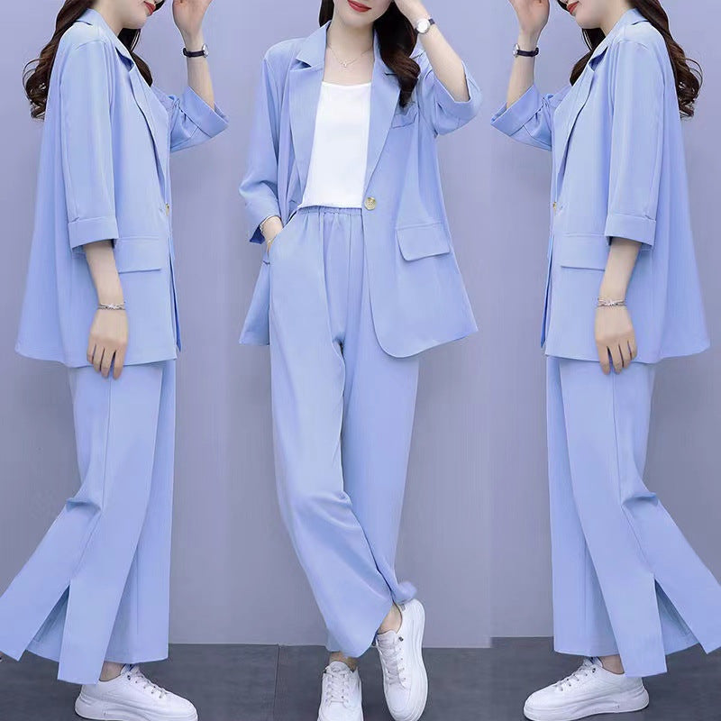 SpringAutumn New Style Professional Long Sleeve Suit Jacket And Pants Two Piece Set 