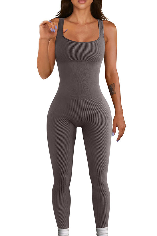 4 Pack Women’s Ribbed Sleeveless Jumpsuit 