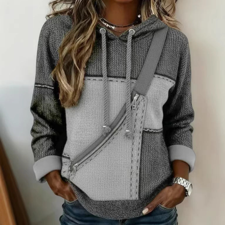 Womens 3D printed Hooded Long sleeve Sweatshirt With No Pockets 