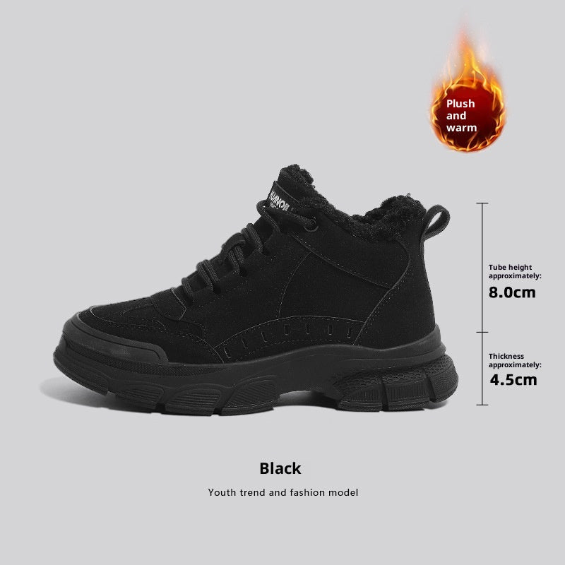 Women’s Velvet-Lined Thickened Snow Boots – Non-Slip Martin Style Winter Boots CJ